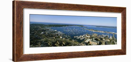 Aerial View of a Harbor, Newport Harbor, Newport, Rhode Island, USA-null-Framed Photographic Print