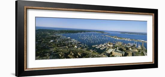 Aerial View of a Harbor, Newport Harbor, Newport, Rhode Island, USA-null-Framed Photographic Print