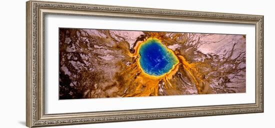 Aerial View of a Hot Spring, Grand Prismatic Spring, Yellowstone National Park, Wyoming, USA-null-Framed Photographic Print