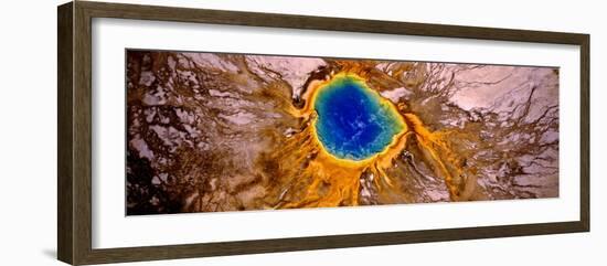 Aerial View of a Hot Spring, Grand Prismatic Spring, Yellowstone National Park, Wyoming, USA-null-Framed Photographic Print