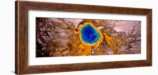 Aerial View of a Hot Spring, Grand Prismatic Spring, Yellowstone National Park, Wyoming, USA-null-Framed Photographic Print