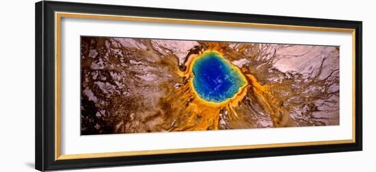 Aerial View of a Hot Spring, Grand Prismatic Spring, Yellowstone National Park, Wyoming, USA-null-Framed Photographic Print