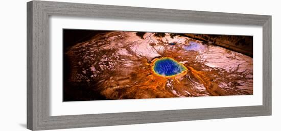 Aerial View of a Hot Spring, Grand Prismatic Spring, Yellowstone National Park, Wyoming, USA-null-Framed Photographic Print