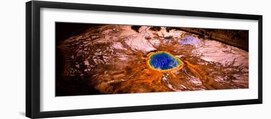 Aerial View of a Hot Spring, Grand Prismatic Spring, Yellowstone National Park, Wyoming, USA-null-Framed Photographic Print