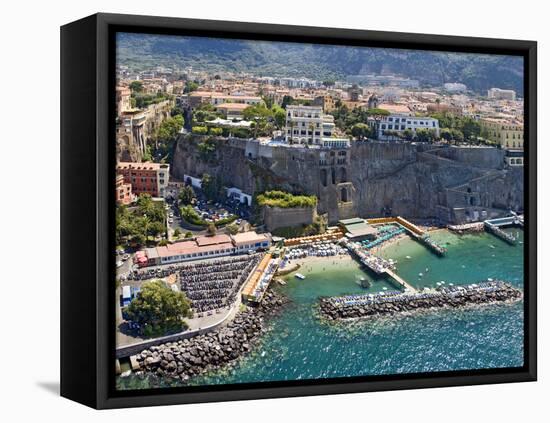 Aerial View of a Town, Sorrento, Marina Piccola, Naples, Campania, Italy-null-Framed Premier Image Canvas