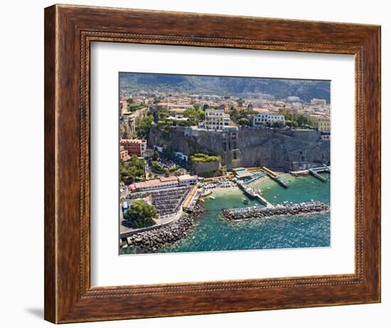 Aerial View of a Town, Sorrento, Marina Piccola, Naples, Campania, Italy-null-Framed Photographic Print