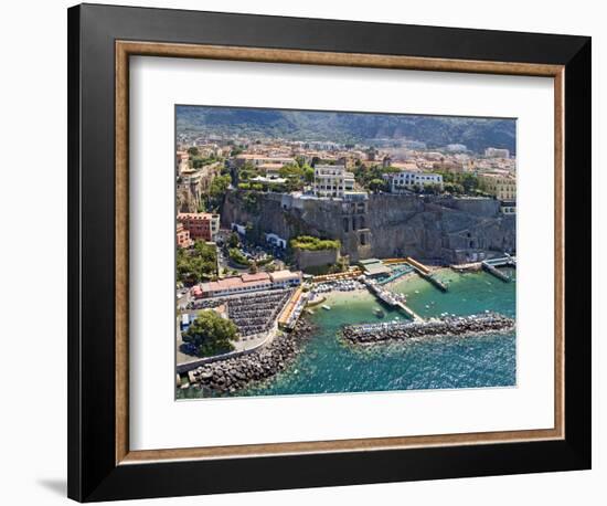 Aerial View of a Town, Sorrento, Marina Piccola, Naples, Campania, Italy-null-Framed Photographic Print