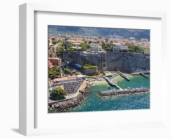 Aerial View of a Town, Sorrento, Marina Piccola, Naples, Campania, Italy-null-Framed Photographic Print