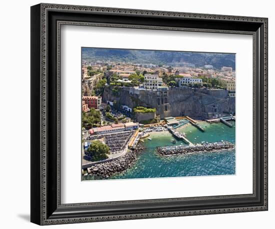 Aerial View of a Town, Sorrento, Marina Piccola, Naples, Campania, Italy-null-Framed Photographic Print