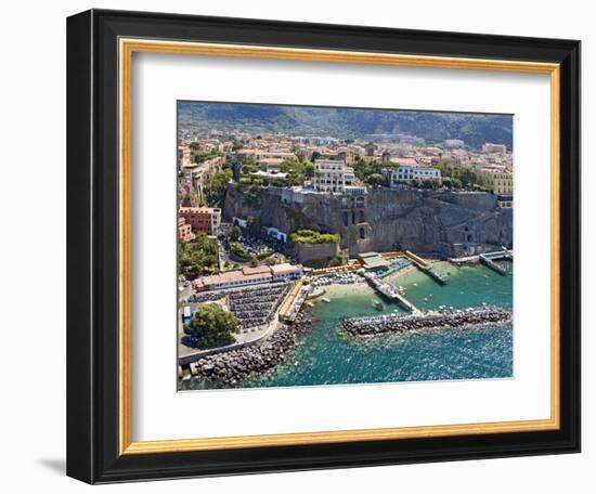Aerial View of a Town, Sorrento, Marina Piccola, Naples, Campania, Italy-null-Framed Photographic Print