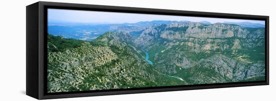 Aerial View of a Valley, Verdon Gorge, Provence-Alpes-Cote D'Azur, France-null-Framed Premier Image Canvas
