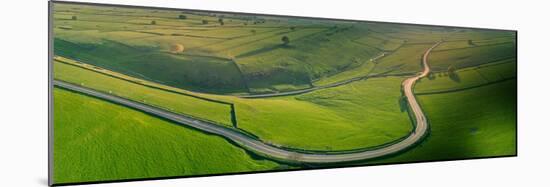 Aerial view of A623 near Tideswell, Peak District National Park, Derbyshire, England-Frank Fell-Mounted Photographic Print