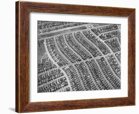 Aerial View of Acres of New Homes, Creating Compact Rows in Suburban Area Called Westchester-Loomis Dean-Framed Photographic Print