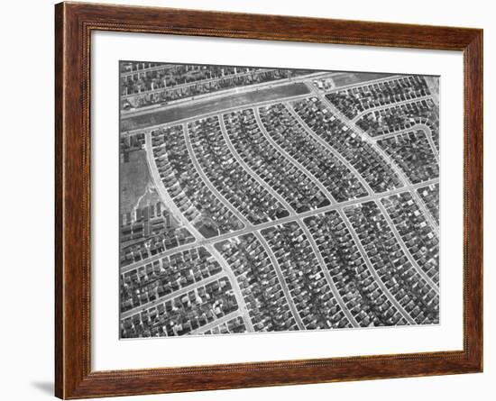 Aerial View of Acres of New Homes, Creating Compact Rows in Suburban Area Called Westchester-Loomis Dean-Framed Photographic Print