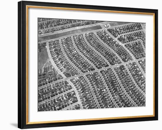 Aerial View of Acres of New Homes, Creating Compact Rows in Suburban Area Called Westchester-Loomis Dean-Framed Photographic Print