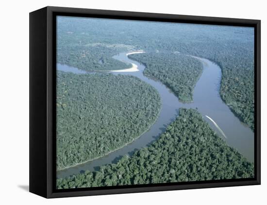 Aerial View of Amazon River and Jungle, Brazil-null-Framed Premier Image Canvas