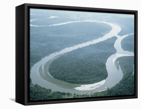 Aerial View of Amazon River and Jungle, Brazil-null-Framed Premier Image Canvas