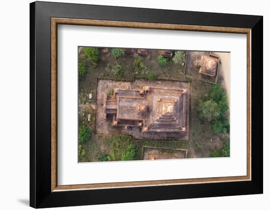 Aerial View of an Ancient Temples of Bagan at Sunrise in Myanmar-Harry Marx-Framed Photographic Print