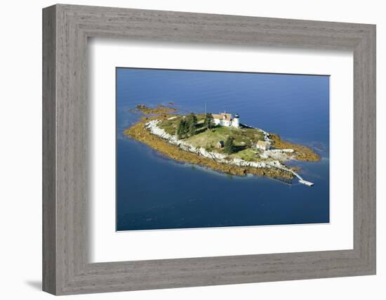 Aerial View of an Island and Lighthouse near Acadia National Park, Maine-Joseph Sohm-Framed Photographic Print