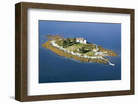 Aerial View of an Island and Lighthouse near Acadia National Park, Maine-Joseph Sohm-Framed Photographic Print