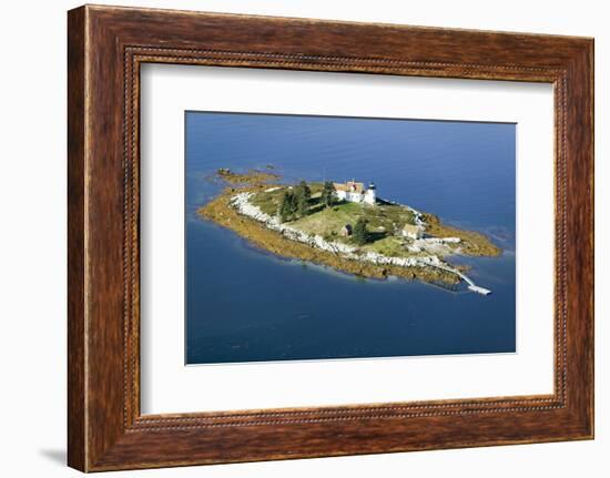 Aerial View of an Island and Lighthouse near Acadia National Park, Maine-Joseph Sohm-Framed Photographic Print