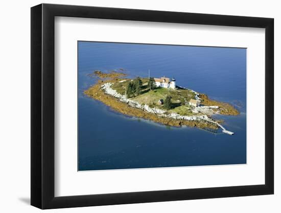 Aerial View of an Island and Lighthouse near Acadia National Park, Maine-Joseph Sohm-Framed Photographic Print