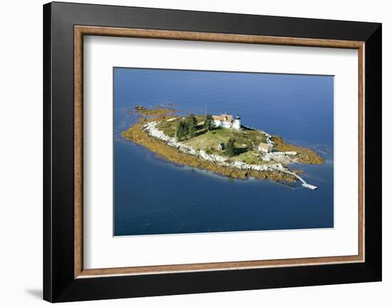 Aerial View of an Island and Lighthouse near Acadia National Park, Maine-Joseph Sohm-Framed Photographic Print