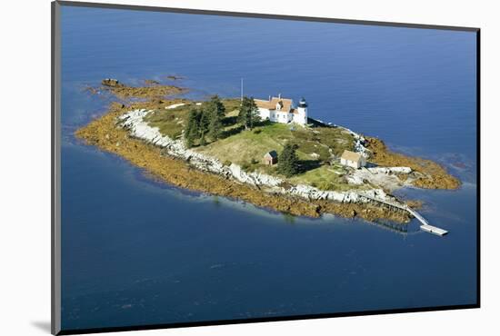 Aerial View of an Island and Lighthouse near Acadia National Park, Maine-Joseph Sohm-Mounted Photographic Print