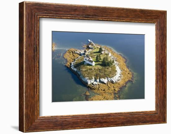 Aerial View of an Island and Lighthouse near Acadia National Park, Maine-Joseph Sohm-Framed Photographic Print