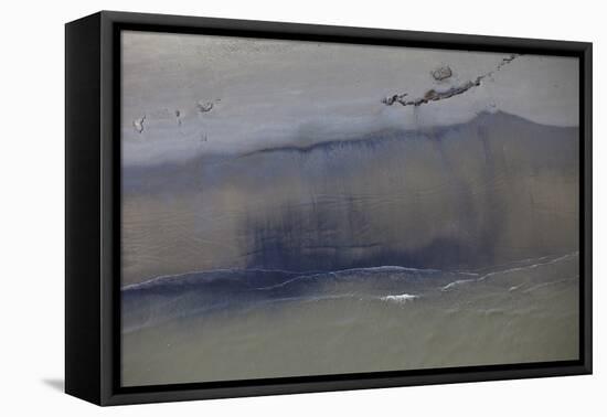 Aerial View of an Oil Stained Beach-Gerrit Vyn-Framed Premier Image Canvas