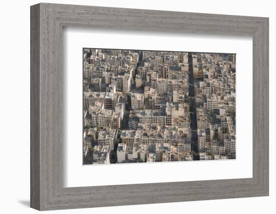 Aerial view of apartment and office buildings, Central Tehran, Iran, Middle East-James Strachan-Framed Photographic Print