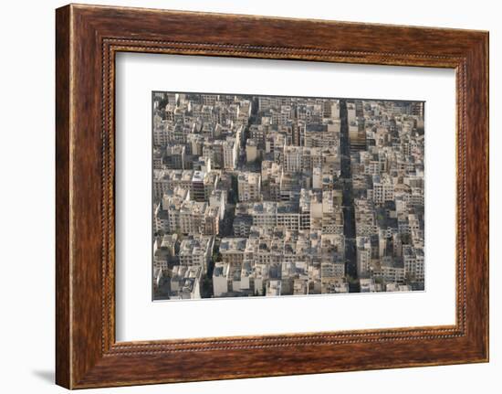 Aerial view of apartment and office buildings, Central Tehran, Iran, Middle East-James Strachan-Framed Photographic Print