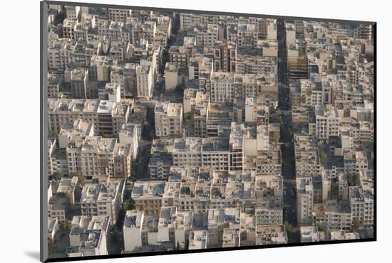 Aerial view of apartment and office buildings, Central Tehran, Iran, Middle East-James Strachan-Mounted Photographic Print