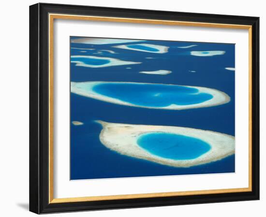 Aerial View of Atolls in the Maldive Islands, Indian Ocean-Papadopoulos Sakis-Framed Photographic Print
