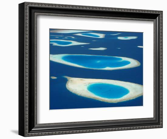 Aerial View of Atolls in the Maldive Islands, Indian Ocean-Papadopoulos Sakis-Framed Photographic Print