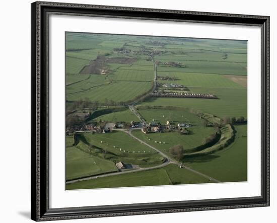 Aerial View of Avebury, Unesco World Heritage Site, Wiltshire, England, United Kingdom-Adam Woolfitt-Framed Photographic Print