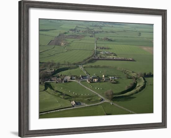 Aerial View of Avebury, Unesco World Heritage Site, Wiltshire, England, United Kingdom-Adam Woolfitt-Framed Photographic Print