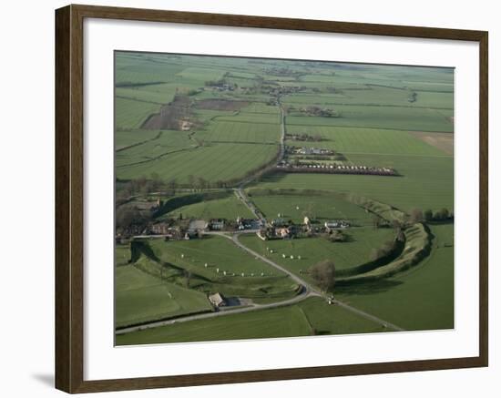 Aerial View of Avebury, Unesco World Heritage Site, Wiltshire, England, United Kingdom-Adam Woolfitt-Framed Photographic Print