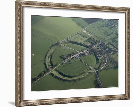 Aerial View of Avebury, Unesco World Heritage Site, Wiltshire, England, United Kingdom-Adam Woolfitt-Framed Photographic Print