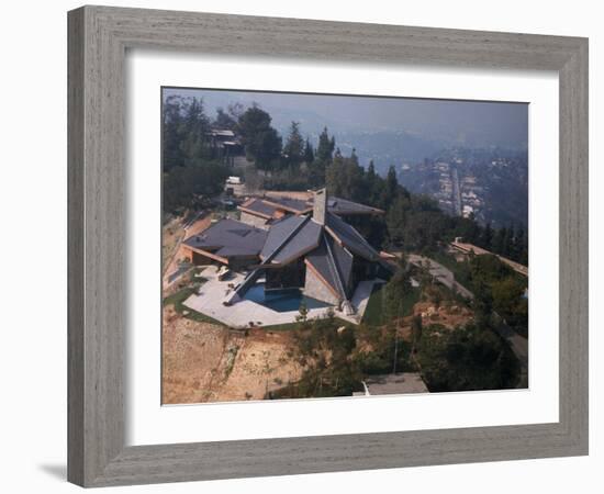 Aerial View of Basketball Player Wilt Chamberlain's Expansive Home-Ralph Crane-Framed Photographic Print