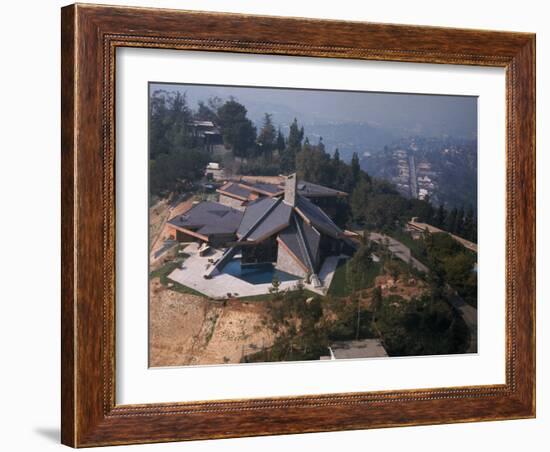 Aerial View of Basketball Player Wilt Chamberlain's Expansive Home-Ralph Crane-Framed Photographic Print