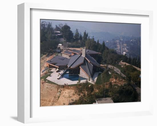 Aerial View of Basketball Player Wilt Chamberlain's Expansive Home-Ralph Crane-Framed Photographic Print