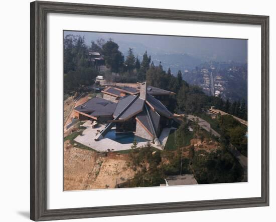 Aerial View of Basketball Player Wilt Chamberlain's Expansive Home-Ralph Crane-Framed Photographic Print