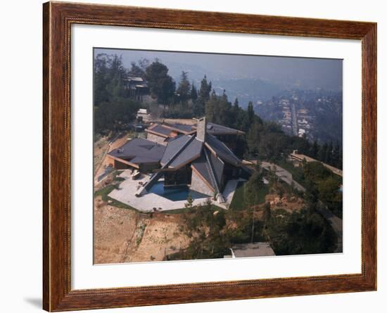 Aerial View of Basketball Player Wilt Chamberlain's Expansive Home-Ralph Crane-Framed Photographic Print