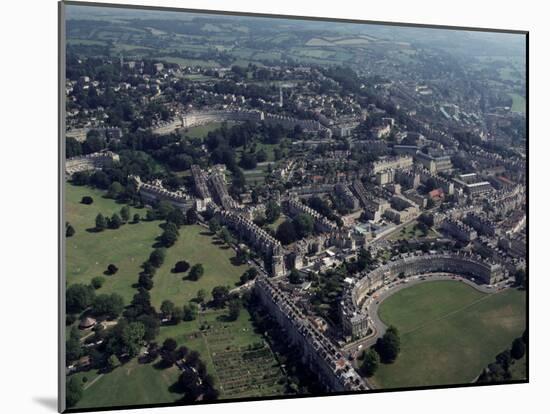 Aerial View of Bath, Including the Royal Crescent, Avon (Somerset), England, United Kingdom-Adam Woolfitt-Mounted Photographic Print