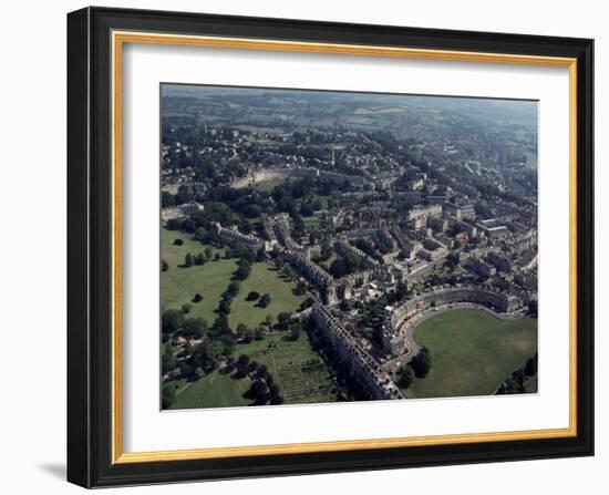 Aerial View of Bath, Including the Royal Crescent, Avon (Somerset), England, United Kingdom-Adam Woolfitt-Framed Photographic Print