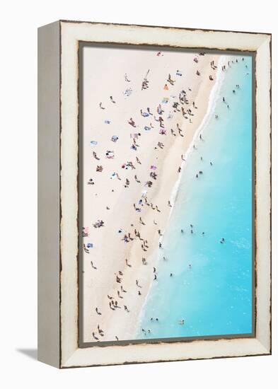 Aerial view of beach in summer with people. Zakynthos, Greek Islands, Greece-Matteo Colombo-Framed Premier Image Canvas