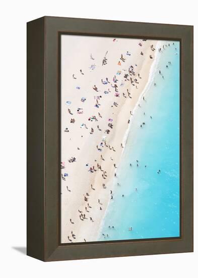 Aerial view of beach in summer with people. Zakynthos, Greek Islands, Greece-Matteo Colombo-Framed Premier Image Canvas