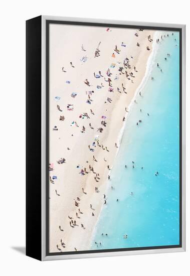 Aerial view of beach in summer with people. Zakynthos, Greek Islands, Greece-Matteo Colombo-Framed Premier Image Canvas