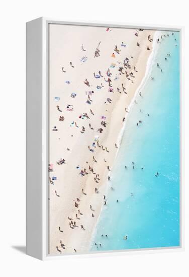 Aerial view of beach in summer with people. Zakynthos, Greek Islands, Greece-Matteo Colombo-Framed Premier Image Canvas